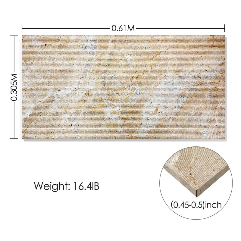 4pcs 24x12" Natural Marble Tiles Textured Stone Floor & Backsplash & Wall Panels gallery