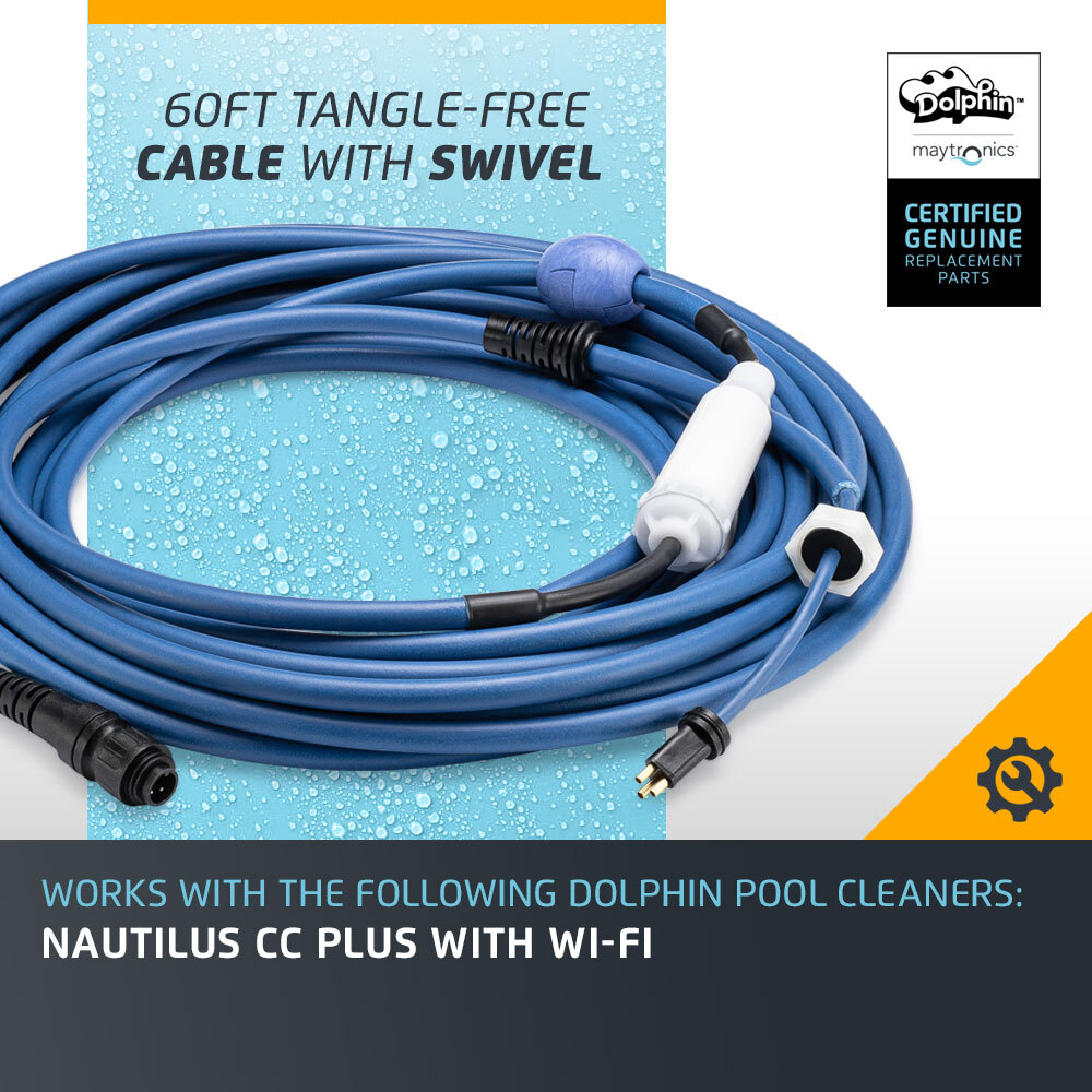 Genuine Dolphin Replacement Part — Durable 60 FT Blue Cable with Swivel gallery