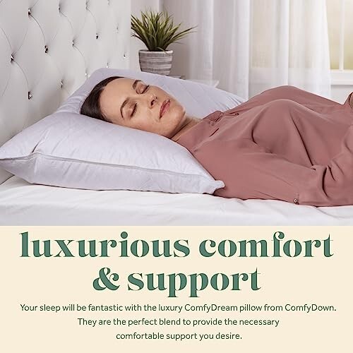 ComfyDown Premium Feather and Down ComfyPlush Supportive Bed Pillow for Sleeping gallery