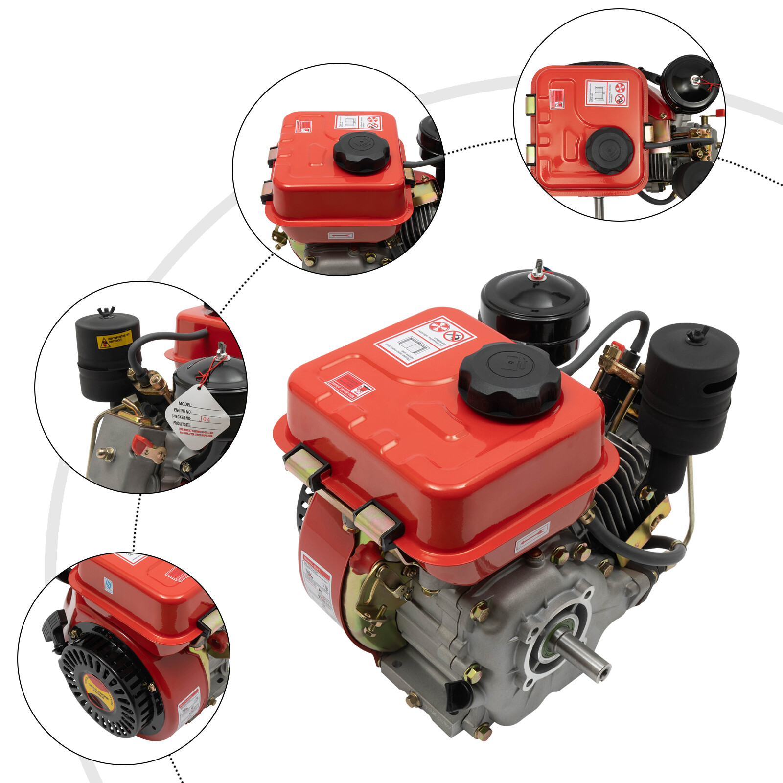 Diesel Engine 196cc 4 Stroke Single Cylinder Forced Air Cooling Diesel Engine gallery