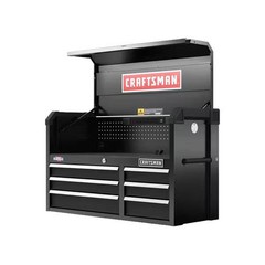 S2000 Tool Chest W/ Light & Divider, 6 Drawer, Black, 44 in W x 19 in D x 27-1/2
