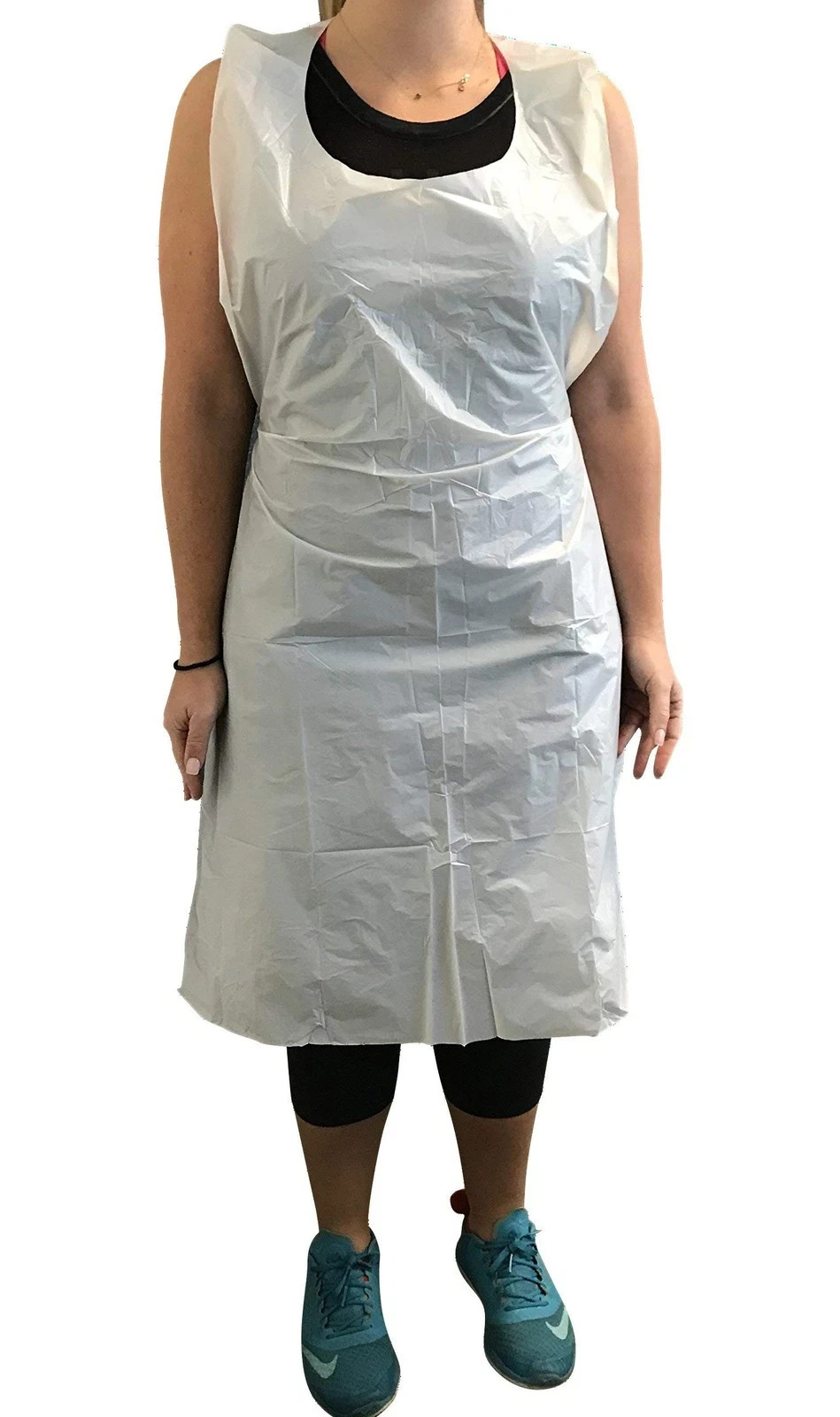 100 Count Bib Style Disposable Poly Aprons, Individually Wrapped, 28 x 46 Inc... gallery