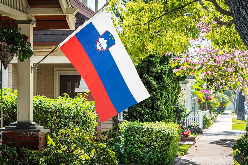 DANF Slovenia Flag 3X5 Ft Thick Polyester, Fade Resistant, Brass Grommets, Canva gallery