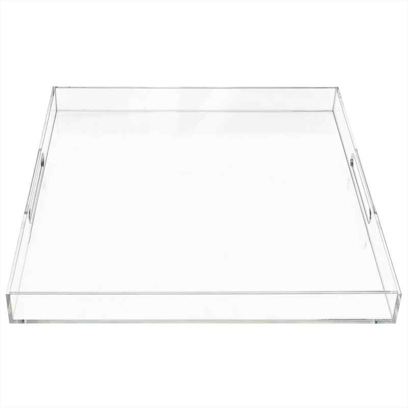 Oversize Clear Extra Large Acrylic Serving Tray 18.9 Inch Food Tray W/ Handles gallery