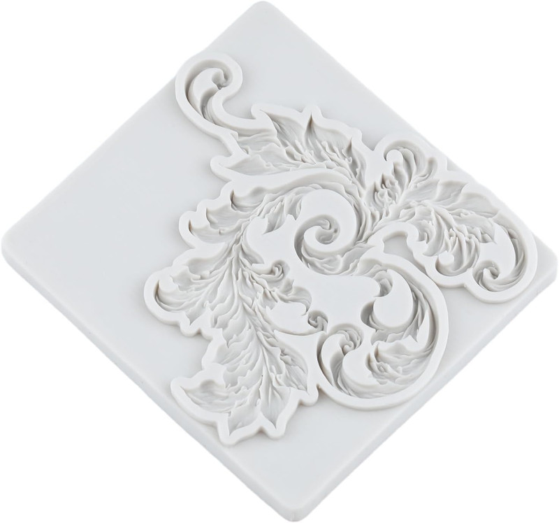 Baroque Style Curlicues Scroll Emboss Polymer Clay Molds Baroque Scroll Lace Sil gallery