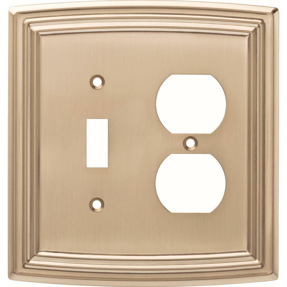 Switch Duplex Wall Plate Toggle Outlet Champagne Bronze