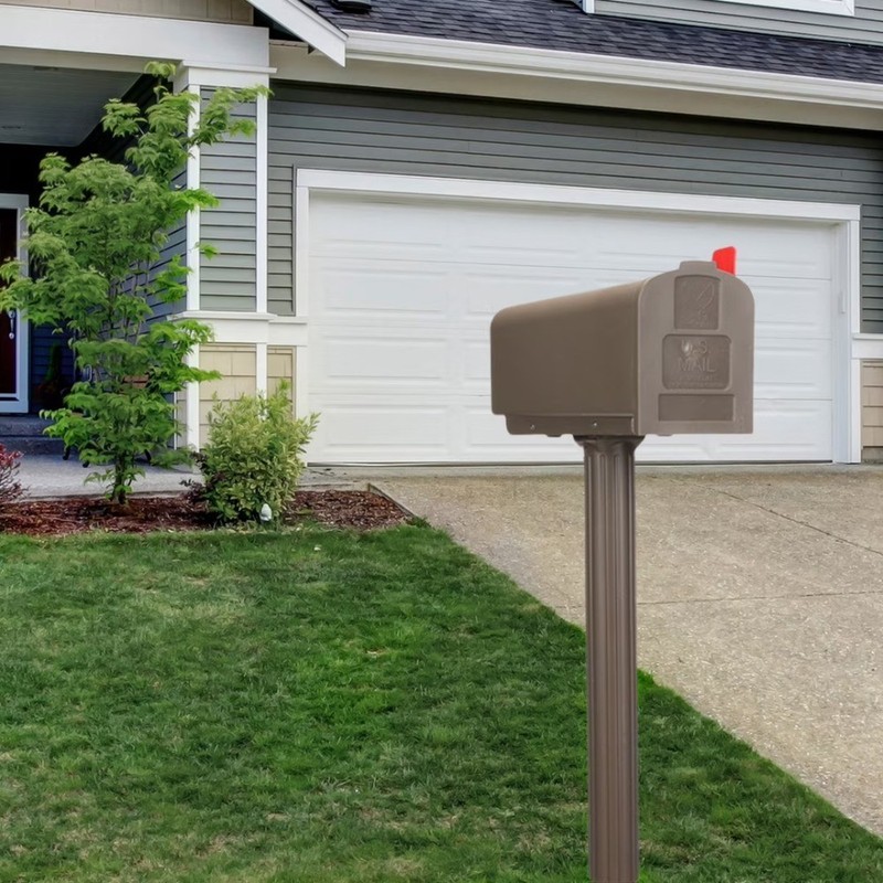 Medium Mocha Mailbox and Post Kit with Plastic Construction gallery