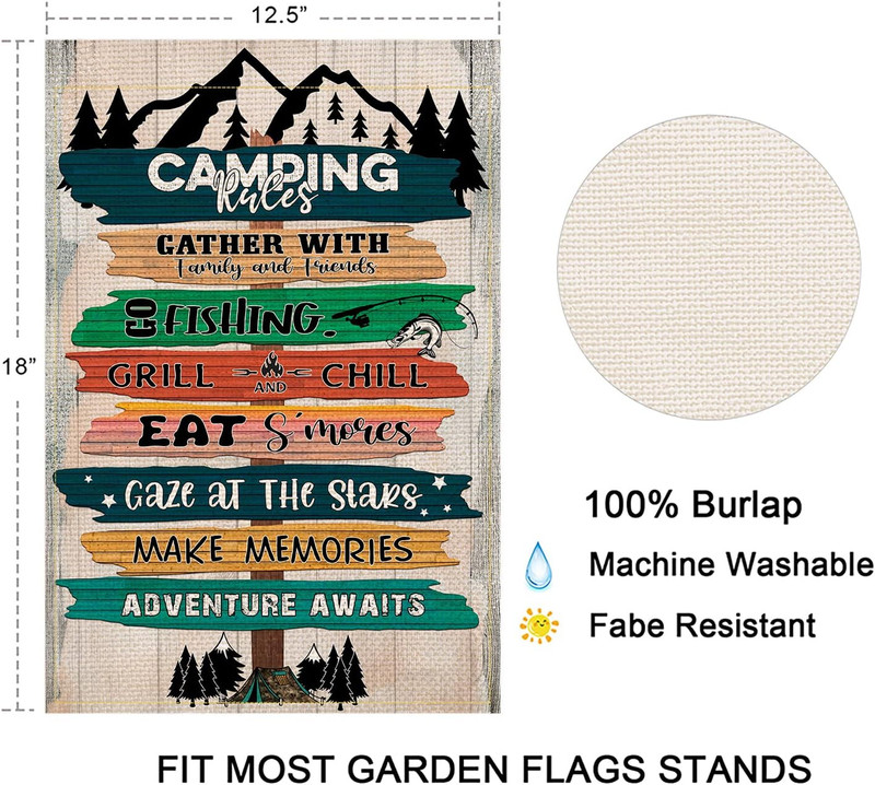 Camping Garden Flag Spring Summer Fall Camper Holiday Yard Flag Outdoor Decorati gallery
