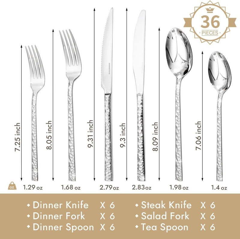 All-In-One 36-Piece Silver Flatware Set - Perfect for Home and Special Occasions gallery