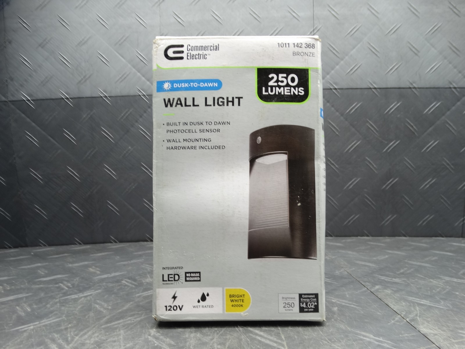 Commercial Electric 250 Lumen Integrated LED Bronze Dusk to Dawn Wall Pack Light gallery