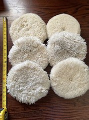 Buffing Pads 6 Pack Cleaned and Recycled 100% Wool 8” Double Sided