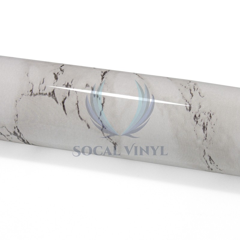 *Premium Gloss White Marble Granite Look Vinyl Contact Paper Home Kitchen #8186 gallery