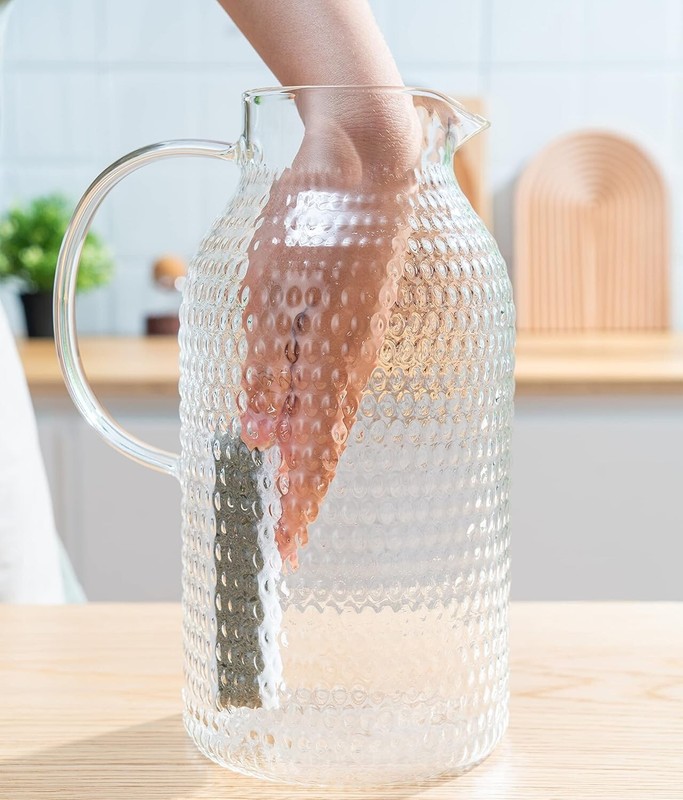 Versatile 100 Oz Borosilicate Glass Pitcher with Filter Lid for Iced Tea & More gallery