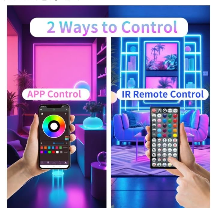100Ft LED Strip Lights, Smart Light with App Remote Control, RGB LED Lights for gallery