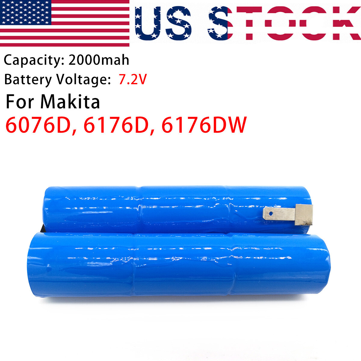 Battery Pack For Makita 7.2V 2.0Ah 2000mah Ni-MH 6076D 6176D 6176DW US#1 gallery