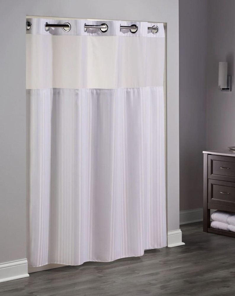 Hookless Shower Curtain Double H White 71×77″ HBH53DTB01CRX
