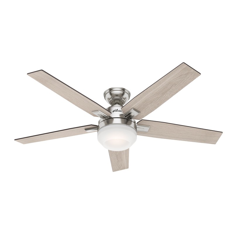 Hunter Fan 52 inch Contemporary Brushed Nickel Ceiling Fan with Remote and Light gallery