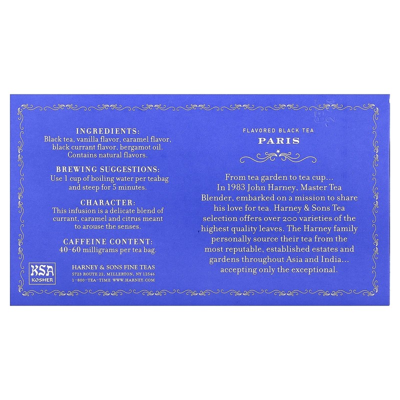 Fruity Black Tea with Bergamot, Paris , 50 Tea Bags, 3.17 oz (90 g) gallery