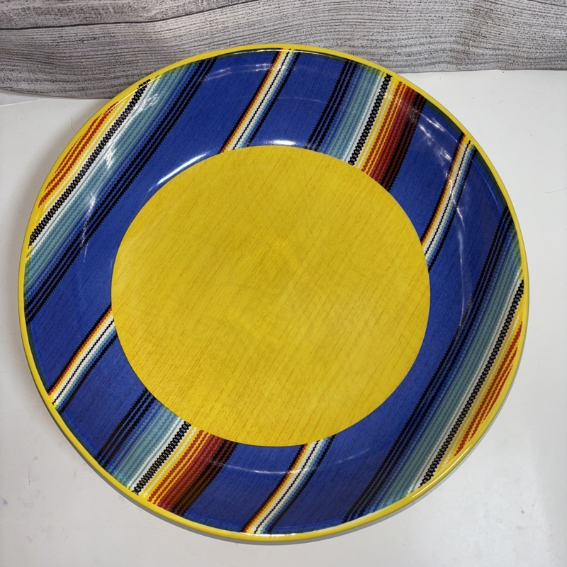 Certified International 13” Pinata Blue/Yellow Ceramic Serving/ Xl Pasta Bowl gallery
