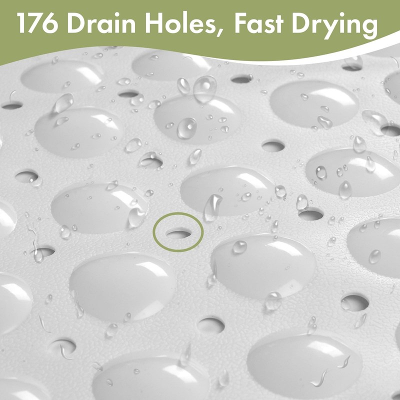 Amazerbath 40X16 Rectangular White Non-slip Bathtub Shower Mat With Suction Cups gallery