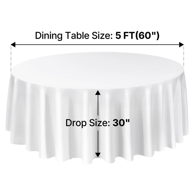 Uimoso 10-Pack 120-In White Round Polyester Tablecloths for Weddings and Events gallery