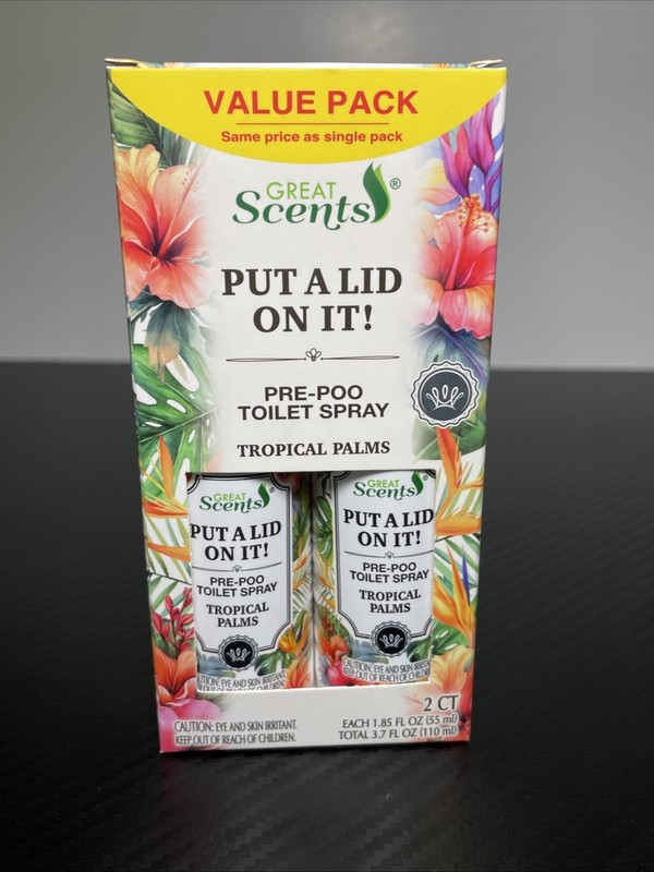 Great Scents Value Pack Put A Lid On It! Pre Poo Toilet Spray Tropical Palms New gallery
