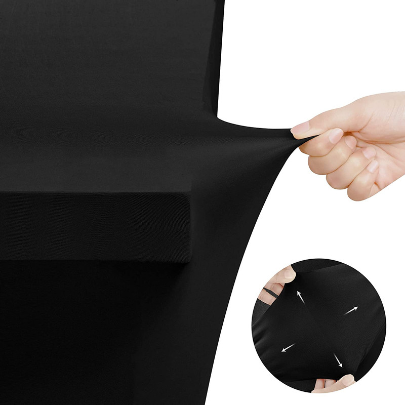 Spandex Tablecloth 2 Pack [6FT, Black] Tight, Fitted, Washable and Wrinkle Resis gallery