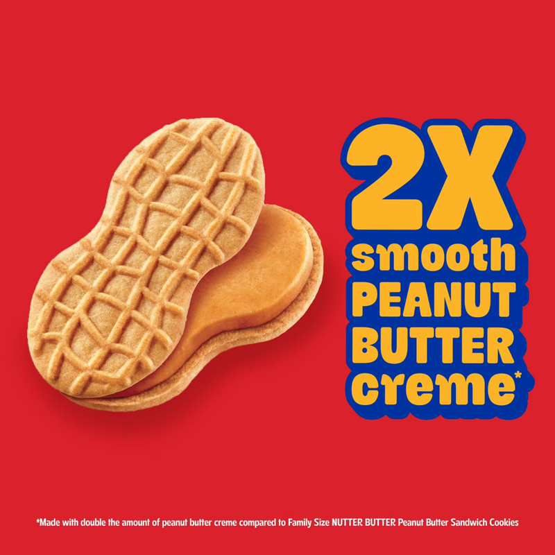 NUTTER BUTTER Double Nutty Peanut Butter Sandwich Cookies Family Size, 15.27 oz. gallery