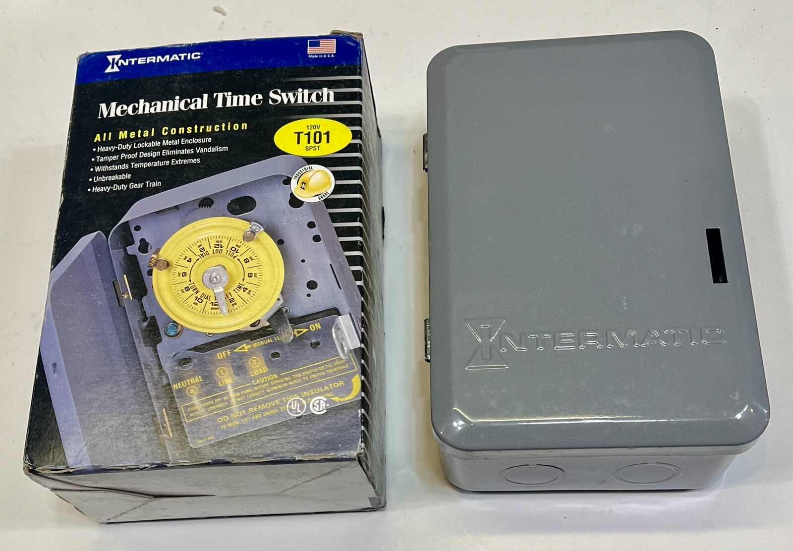 Intermatic T101R SPST 24 Hour Mechanical Time Switch Gray, 120V Electric Timer gallery