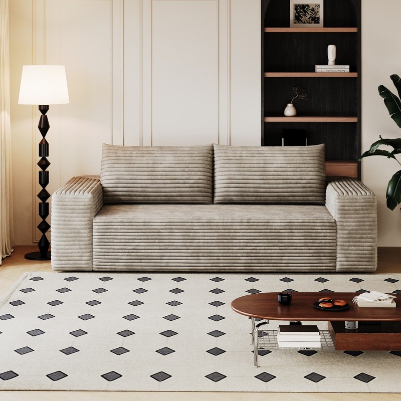 63" Cloud Loveseat Sofa Comfy Deep Seat Couches Boneless Corduroy Modular Couch gallery
