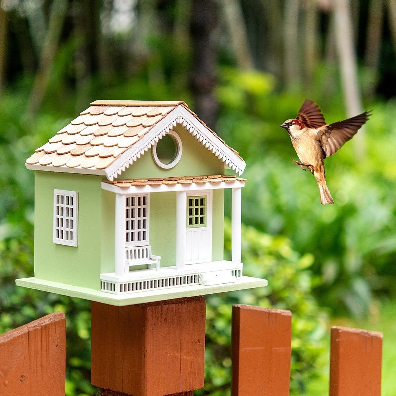 NEW! OUTDOOR HAND MADE BIRDHOUSE - BIRD COTTAGE PERCH - GREEN LAKE HOUSE gallery