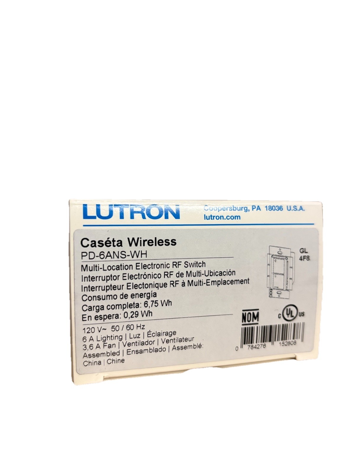 Lutron Caseta PD-6ANS-WH Wireless Multi Location RF Switch White gallery