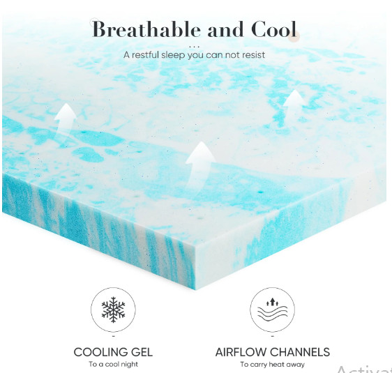 CONCETTA King 3in Cooling Gel Memory Foam Mattress Topper CertiPUR Washable gallery
