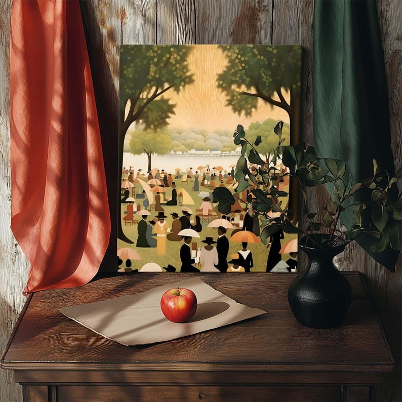 Juneteenth Celebration Canvas Wall Art: African American Retro Park Artwork gallery