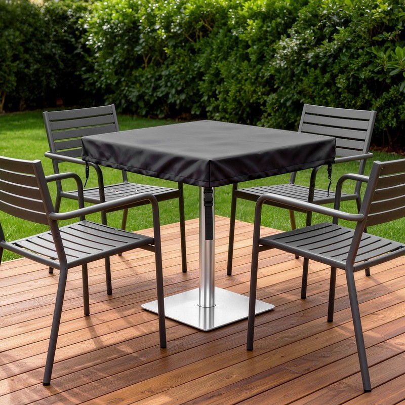 48"L x 48"W x 4"H Waterproof Square Patio Table Cover Protector Outdoor Black gallery