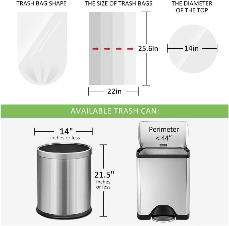 Effortless Waste Disposal: 130 Count 8 Gallon Strong Trash Bags in Black gallery