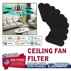10 Pack Ceiling Fan Filters for Blades Activated Coconut Carbon Air Purifier Pad
