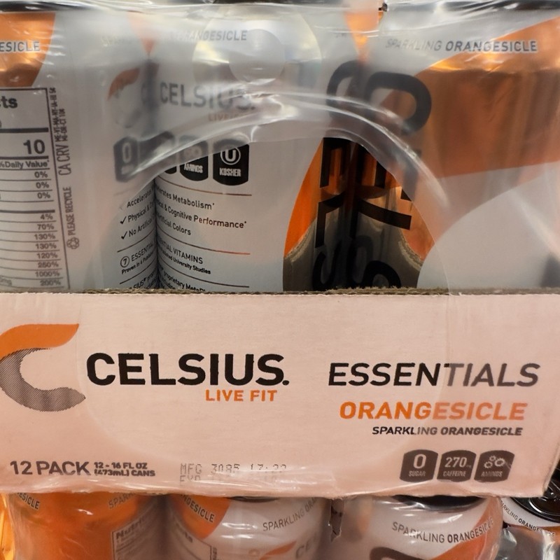 CELSIUS ESSENTIALS Sparkling Orangesicle Energy Drink 16 Fl Oz (Pack of 12) gallery