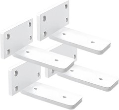 4 Pack Shelf Brackets White 4 Inch Floating Shelf Bracket 1/5 inch Thick Heav…