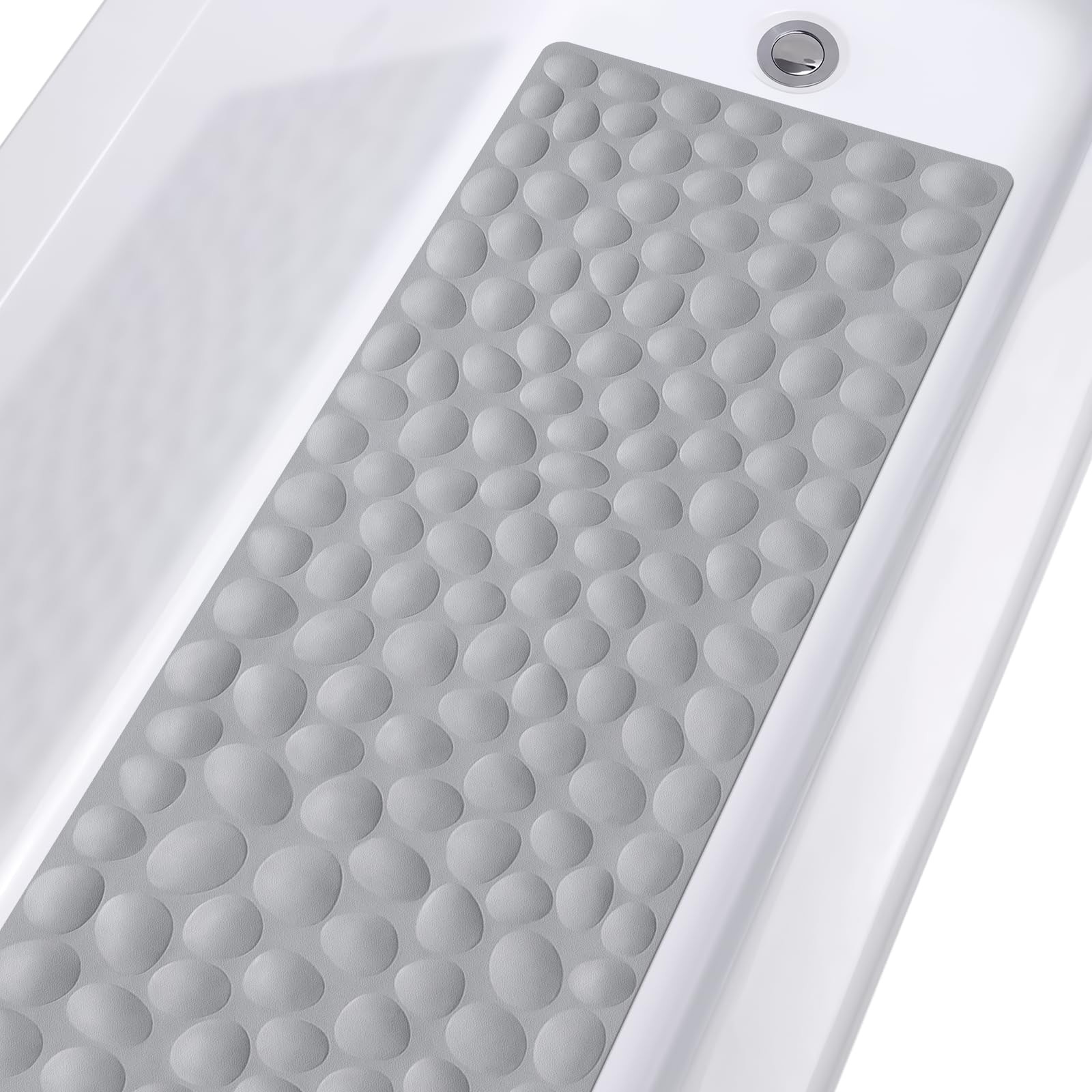 Non-Slip Bathtub Mat OTHWAY Soft Rubber 40" x 16" (Rectangular), Grey gallery