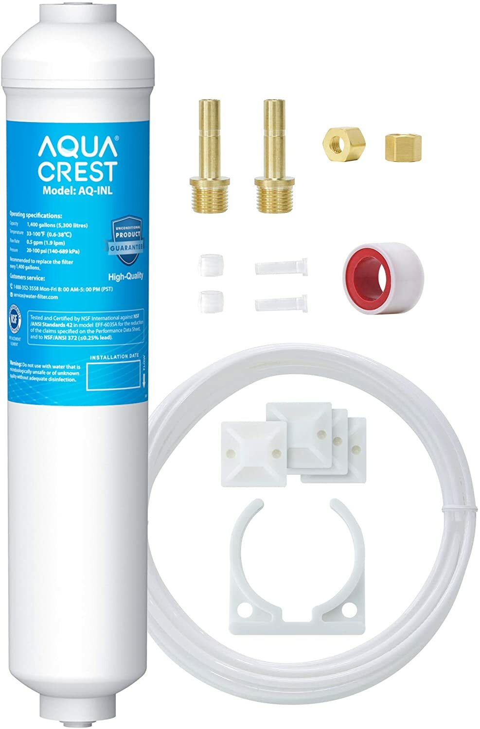 AQUA CREST Inline Water Filter for Refrigerator,Ice Maker,Under Sink System gallery