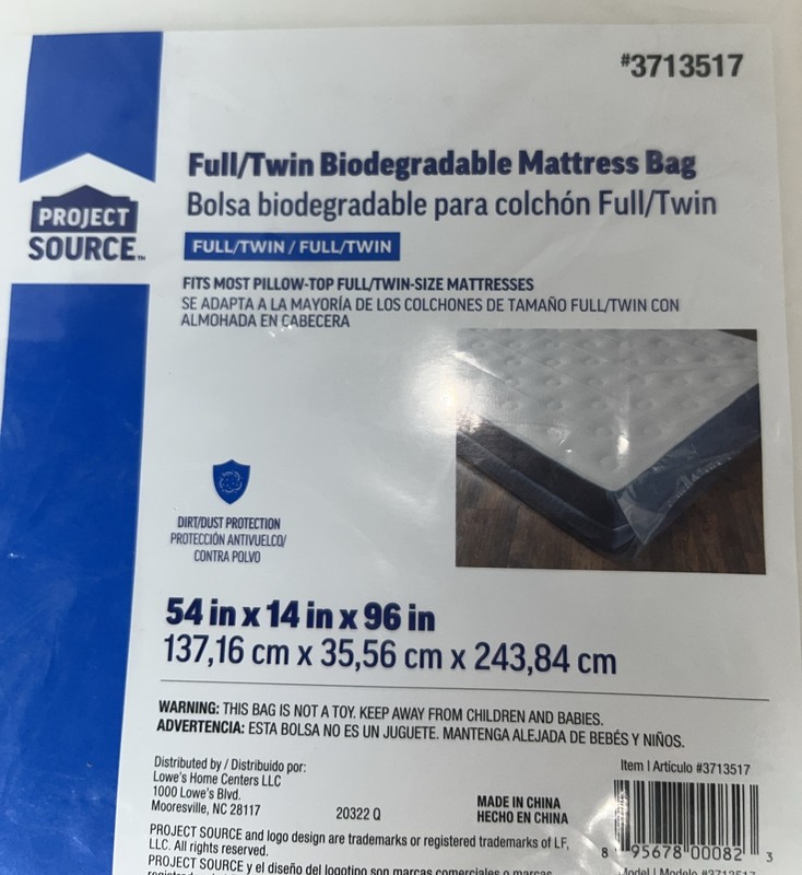 2 Project Source Full/ Twin Biodegradable Mattress Bags 54 in X 14 in X 96 in gallery