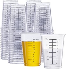 25 Pack Disposable Plastic Measuring Cups for Baking Cooking Epoxy Resin Mixing