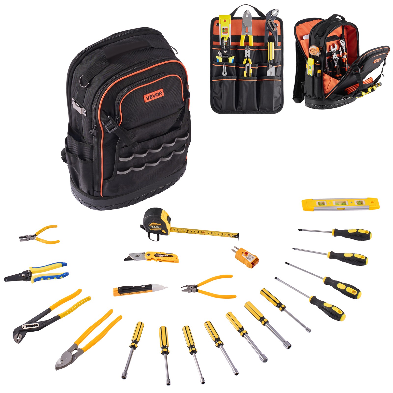 VEVOR Tool Backpack with Tools 65 Pockets Tear-resistant Jobsite Backpack gallery