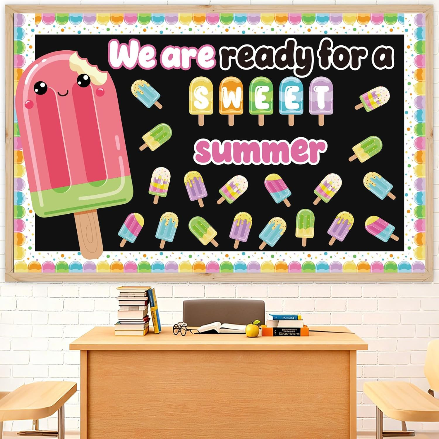49Pcs Summer Bulletin Board Decorations Set, Popsicle Classroom Door Decoration, gallery