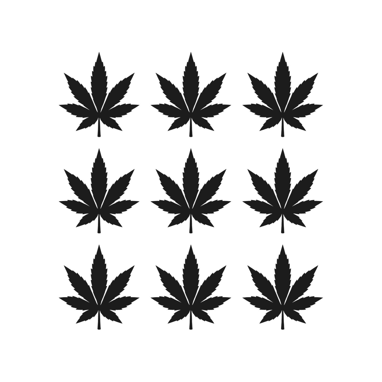 Small Cannabis Marijuana leaf Decal Weed THC 420 Sticker Set of 9 gallery