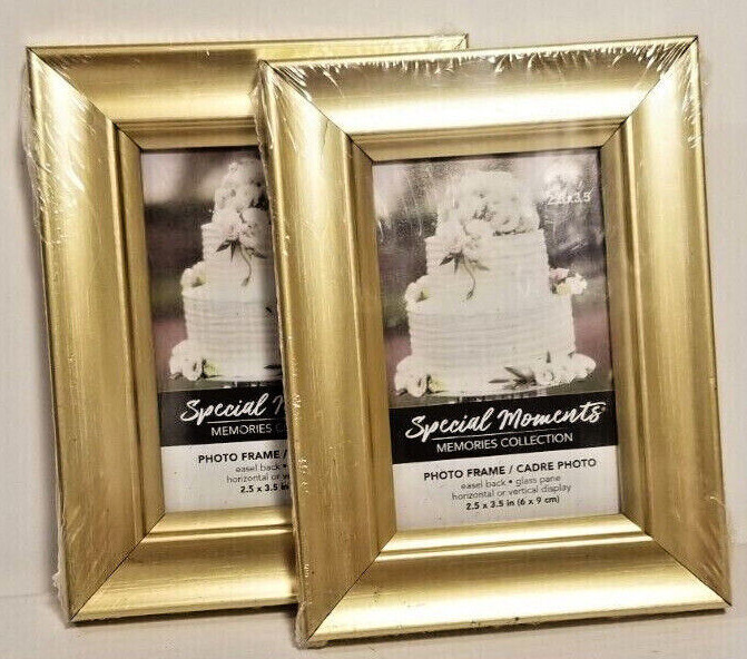 2 Pack 2.5X3.5 in. Gold Picture Frames Vertically or Horizontal gallery