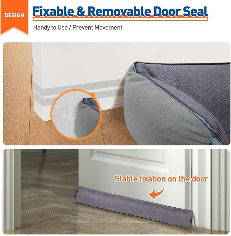 Washable 36 Inch Door Draft Blocker with Weighted Design for -Round Comfort gallery