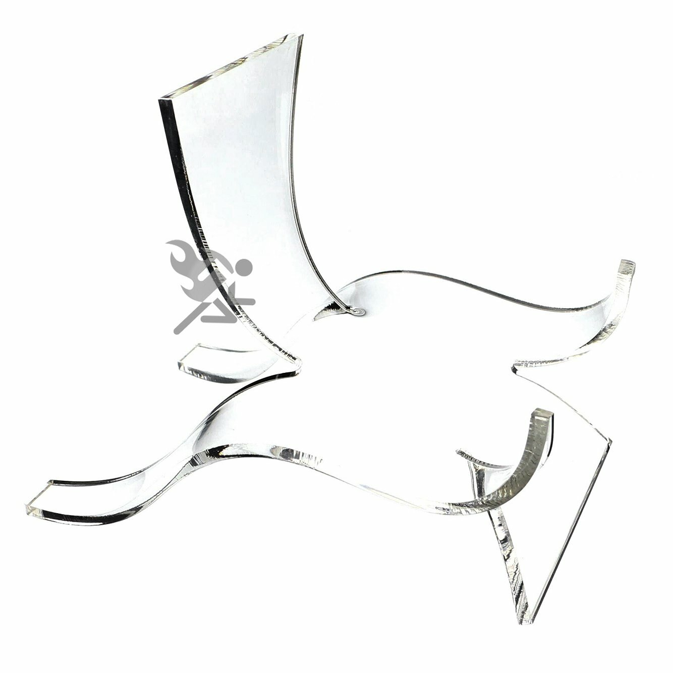 5-1/8" Clear Acrylic High Back Cradle Display Stand Easel with Deep Shelf Qty 12 gallery