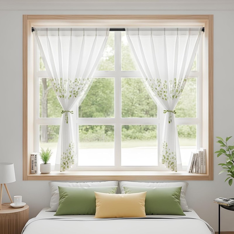 2 Pack Black Spring Tension Curtain Rods 31-62 Inches, Spring Loaded Curtain gallery
